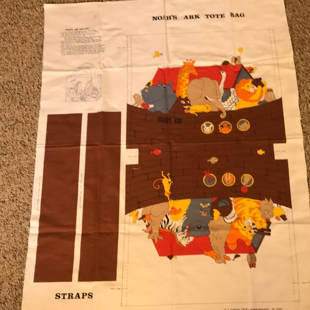 Noah’s ark tote bag craft fabric